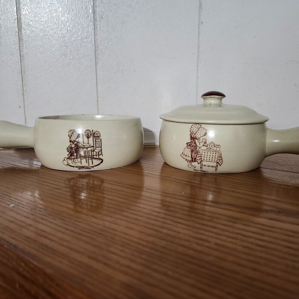 VINTAGE Holly Hobbie Stoneware Soup Bowls